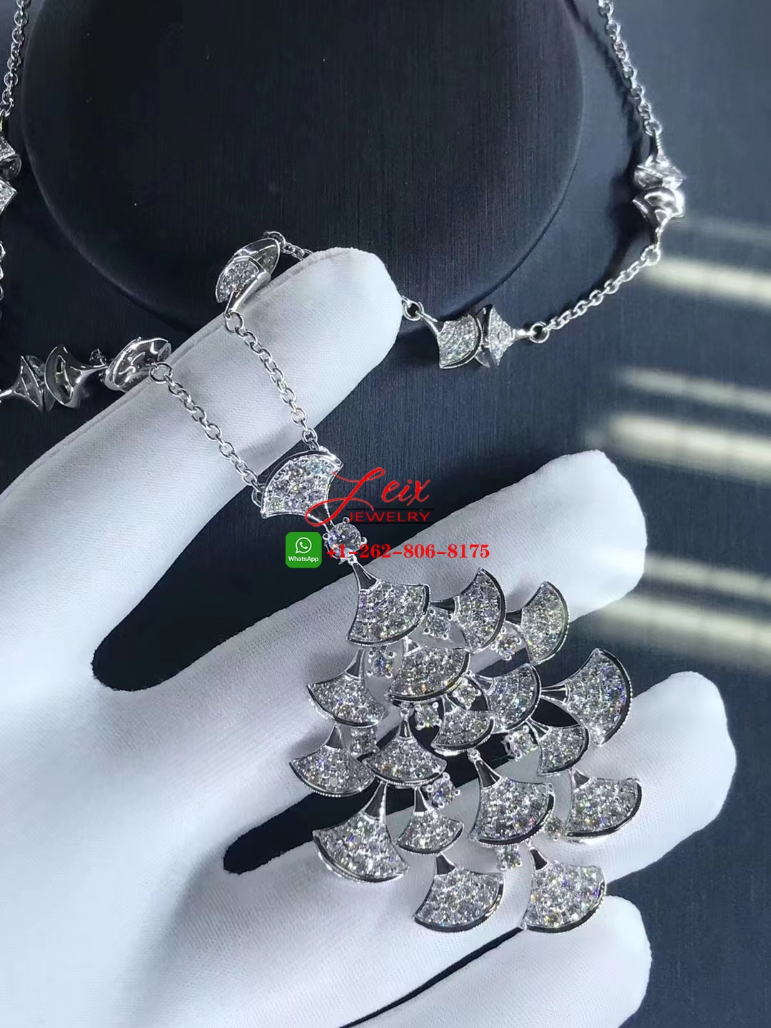Bvlgari Divas' Dream Diamond 18K White Gold Pendant Necklace (5) Bvlgari Divas' Dream Diamond 18K White Gold Pendant Necklace