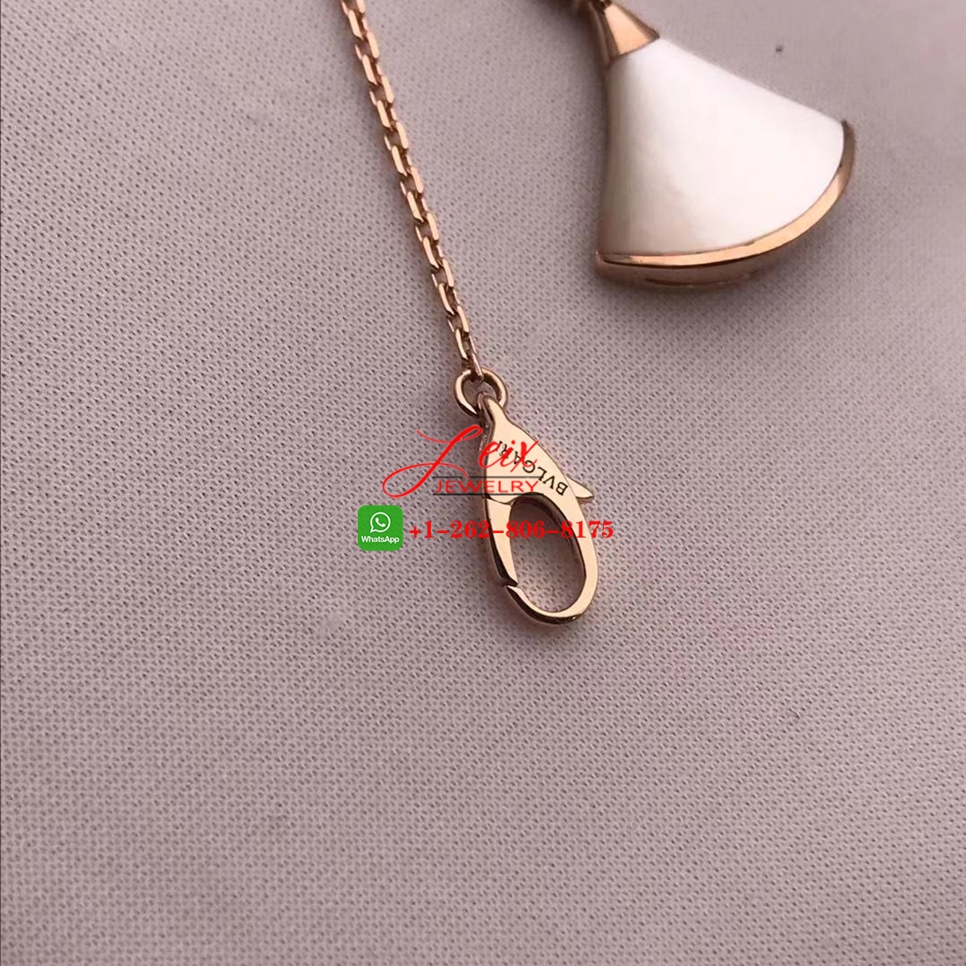 Bvlgari Divas' Dream Diamond & Mother of Pearl 18k Rose Gold Pendant Necklace (1) Bvlgari Divas' Dream Diamond & Mother of Pearl 18k Rose Gold Pendant Necklace