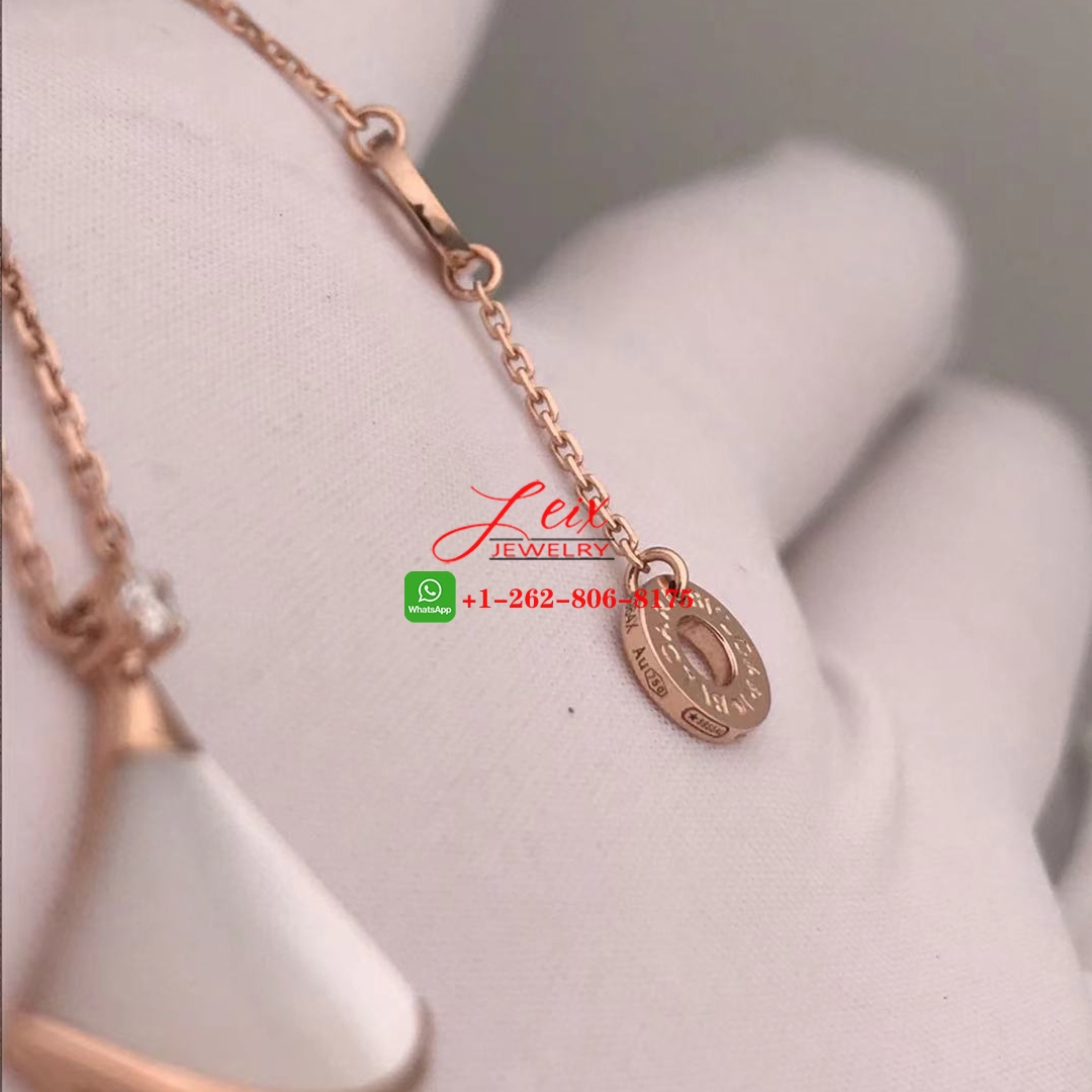 Bvlgari Divas' Dream Diamond & Mother of Pearl 18k Rose Gold Pendant Necklace (2) Bvlgari Divas' Dream Diamond & Mother of Pearl 18k Rose Gold Pendant Necklace