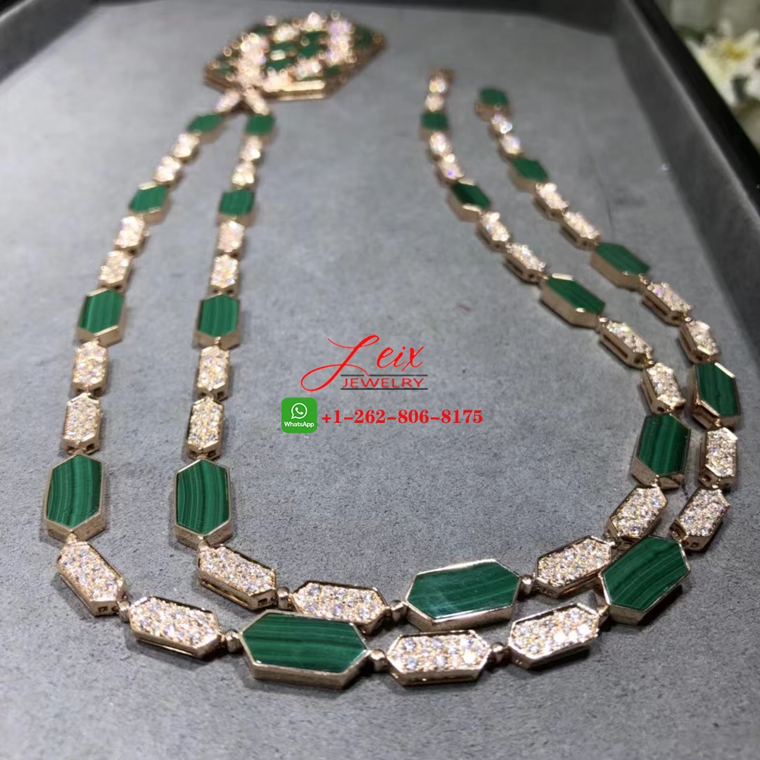 Bvlgari Serpenti High Jewelry 18k Rose Gold Diamond & Malachite Necklace (2) Bvlgari Serpenti High Jewelry 18k Rose Gold Diamond & Malachite Necklace