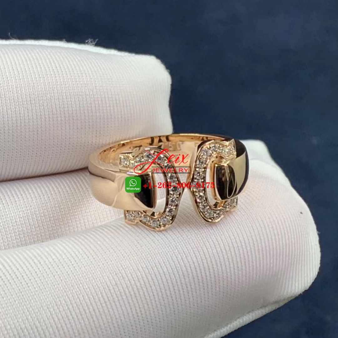 Cartier 18k Rose Gold C De Cartier Diamond Ring Cartier 18k Rose Gold C De Cartier Diamond Ring