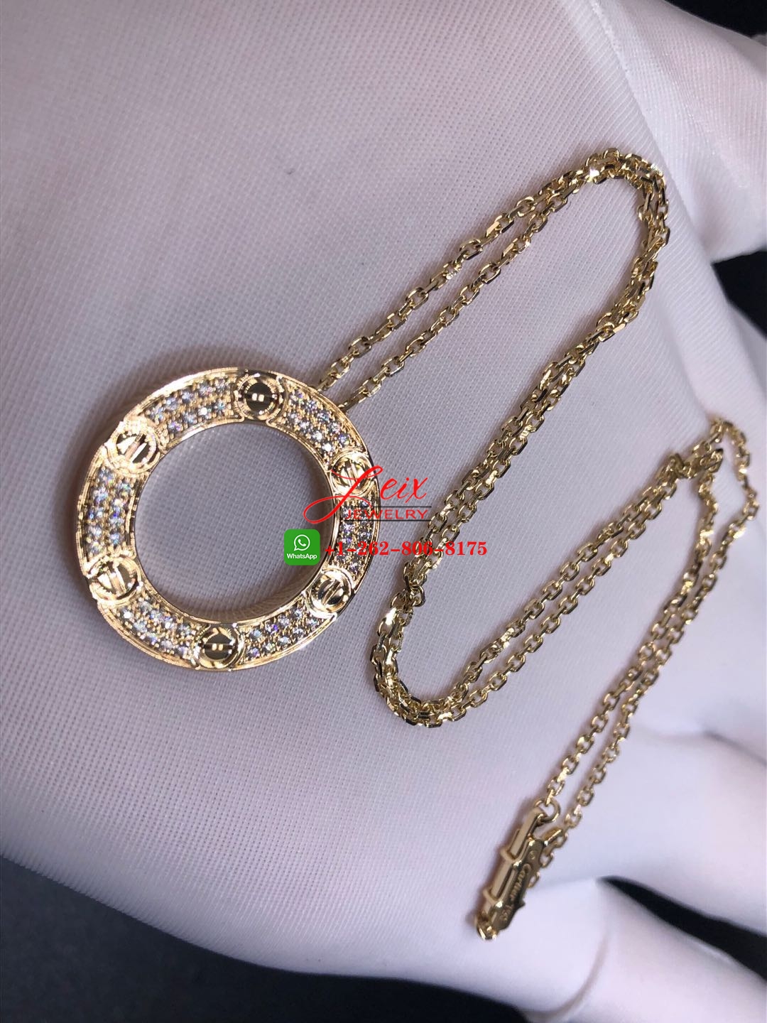 Cartier 18k Yellow Gold Diamond-paved Love Pendant Necklace (2) Cartier 18k Yellow Gold Diamond-paved Love Pendant Necklace