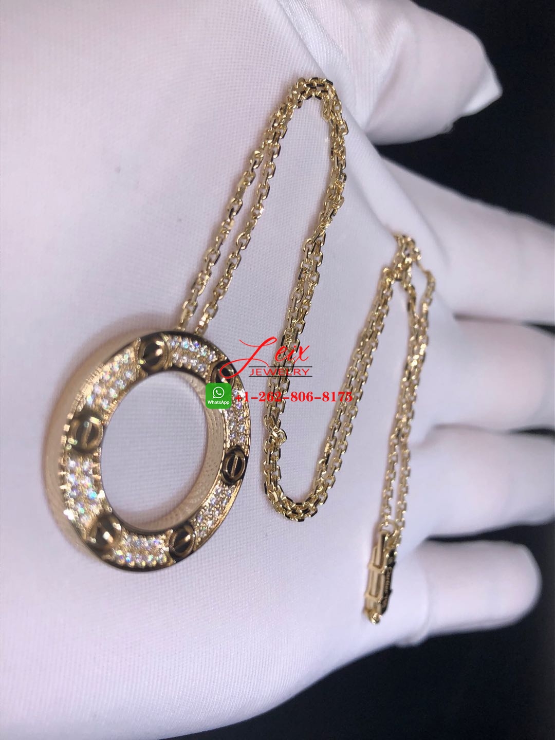 Cartier 18k Yellow Gold Diamond-paved Love Pendant Necklace (3) Cartier 18k Yellow Gold Diamond-paved Love Pendant Necklace