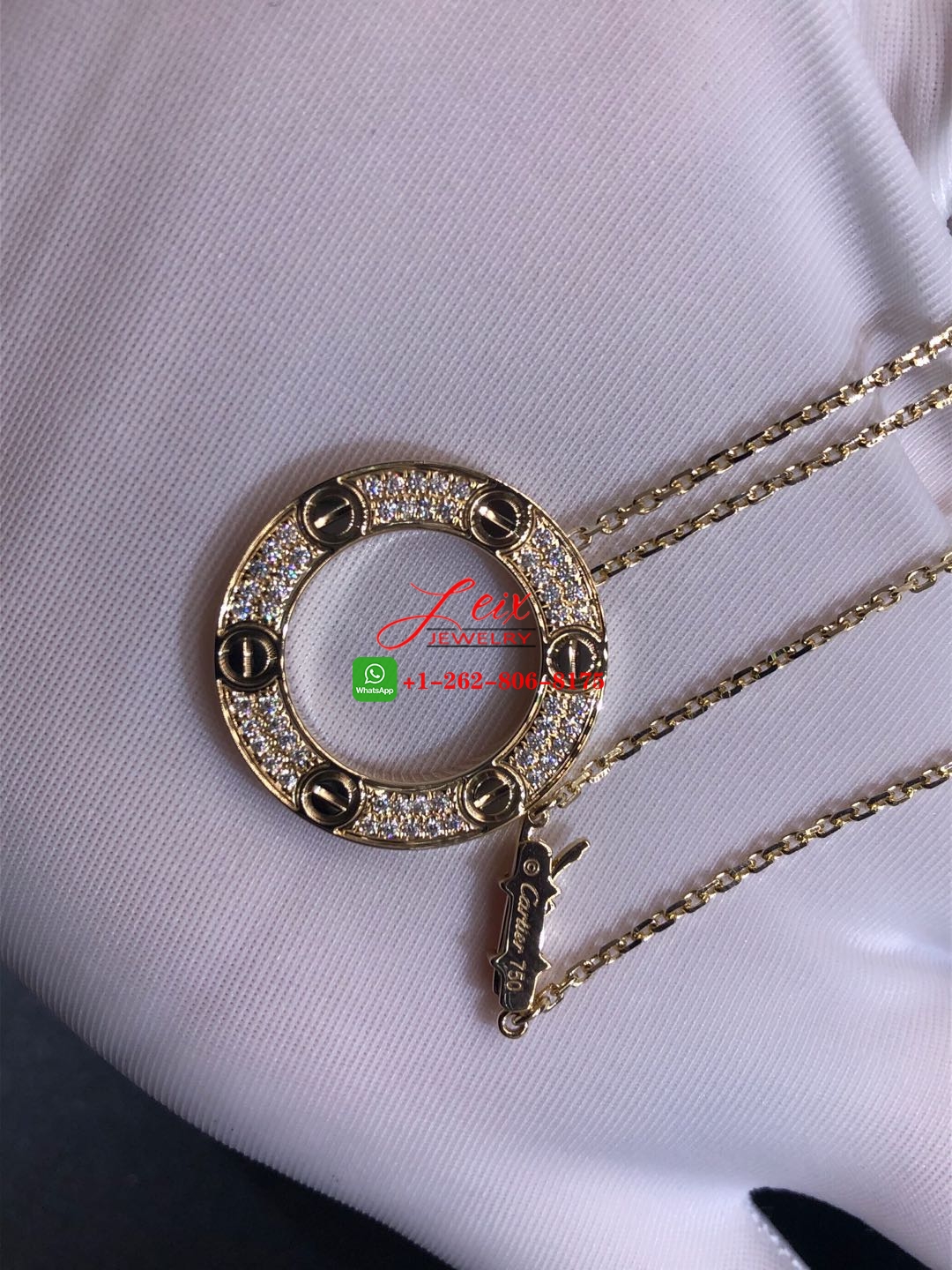 Cartier 18k Yellow Gold Diamond-paved Love Pendant Necklace Cartier 18k Yellow Gold Diamond-paved Love Pendant Necklace