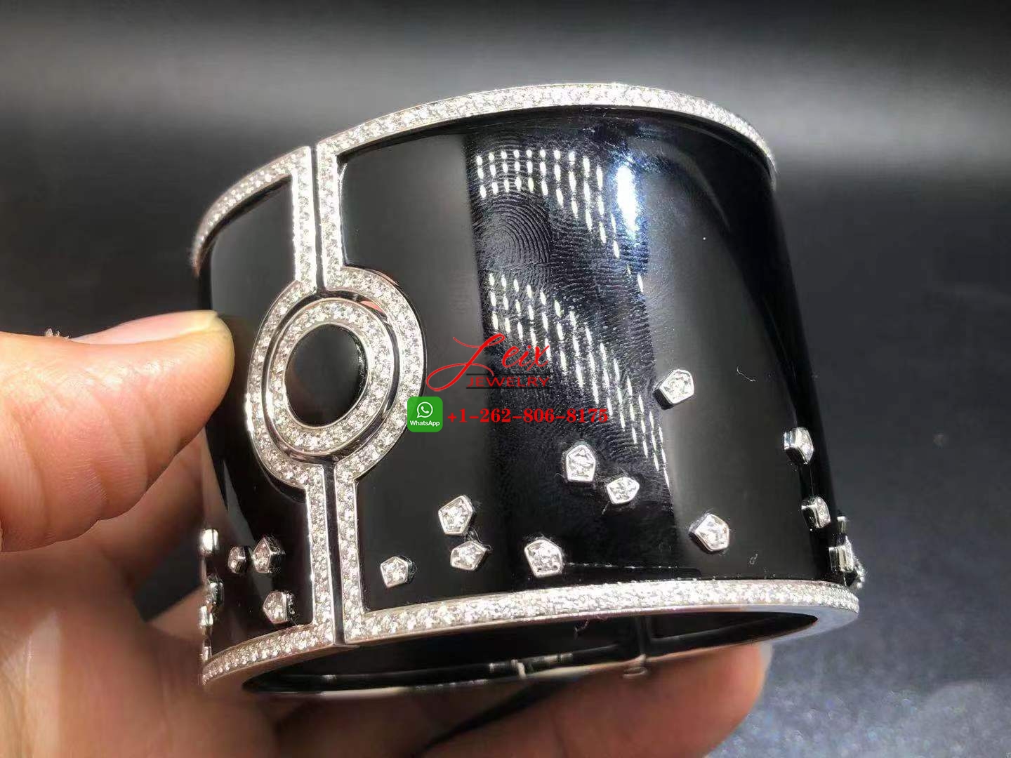 Cartier High Jewellery Panther 18K White Gold Onyx & Diamond Wide Bracelet (3) Cartier High Jewellery Panther 18K White Gold Onyx & Diamond Wide Bracelet