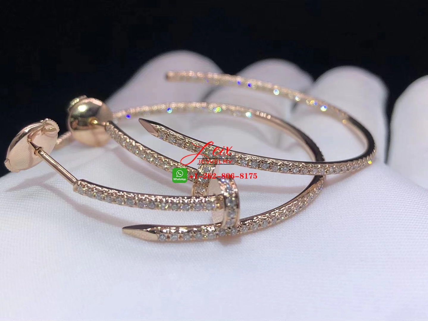 Cartier Juste Un Clou 18k Rose Gold 1.26ct Diamond Nail Large Hoop Earrings (2) Cartier Juste Un Clou 18k Rose Gold 1.26ct Diamond Nail Large Hoop Earrings