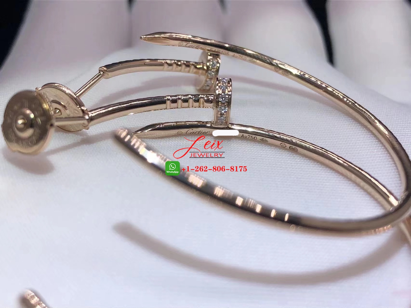 Cartier Juste Un Clou 18k Rose Gold 1.26ct Diamond Nail Large Hoop Earrings (3) Cartier Juste Un Clou 18k Rose Gold 1.26ct Diamond Nail Large Hoop Earrings