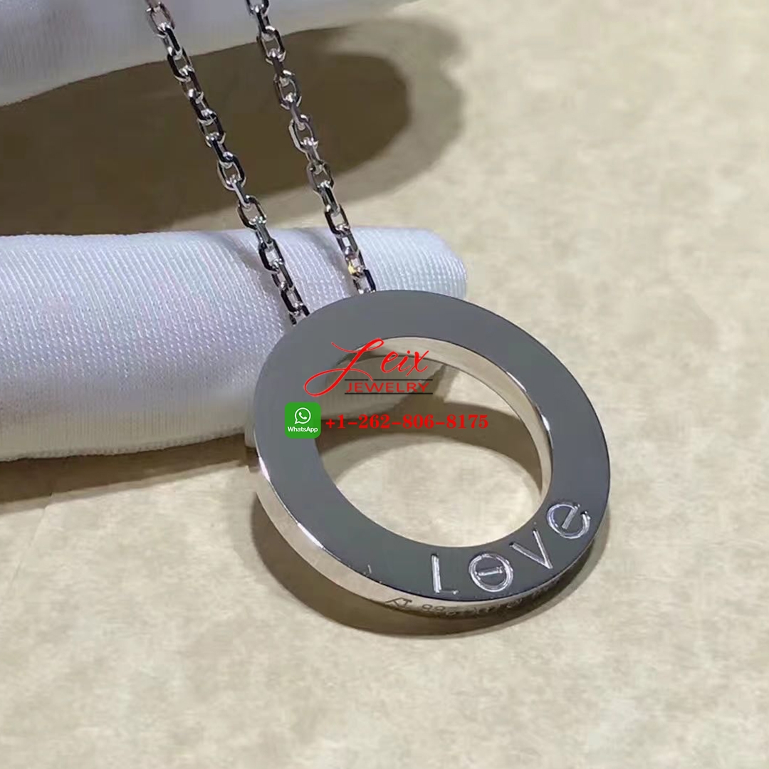 Cartier Love 6 Diamonds 18k White Gold Pendant Necklace (1) Cartier Love 6 Diamonds 18k White Gold Pendant Necklace