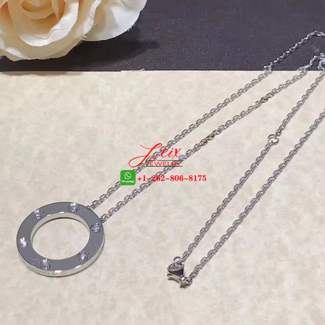 Cartier Love 6 Diamonds 18k White Gold Pendant Necklace (2) Cartier Love 6 Diamonds 18k White Gold Pendant Necklace