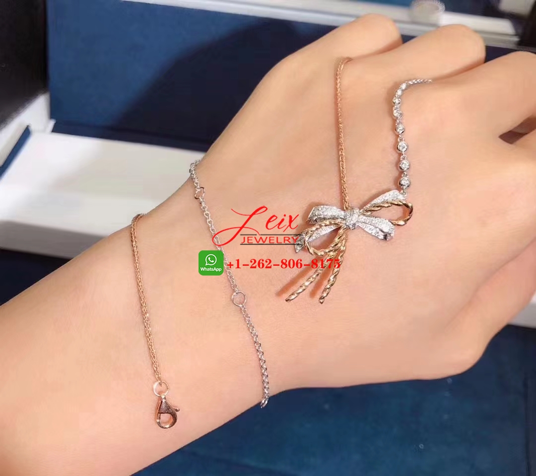 Chaumet Insolence Diamond 18k Gold Bow Pendant Necklace (5) Chaumet Insolence Diamond 18k Gold Bow Pendant Necklace