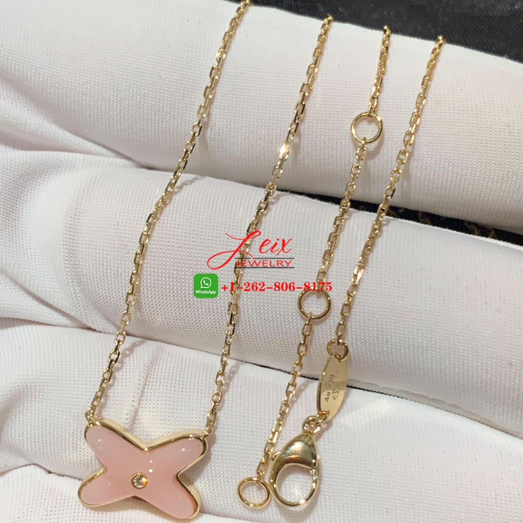Chaumet Jeux De Liens Pink Opal Diamond 18K Yellow Gold Pendant Necklace (3) Chaumet Jeux De Liens Pink Opal Diamond 18K Yellow Gold Pendant Necklace