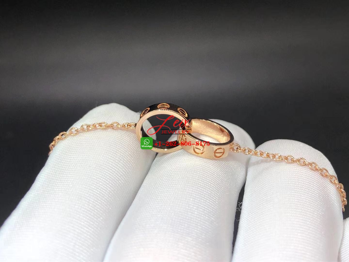 Custom Made Cartier LOVE 18k Rose Gold Chain Bracelet (2) Custom Made Cartier LOVE 18k Rose Gold Chain Bracelet