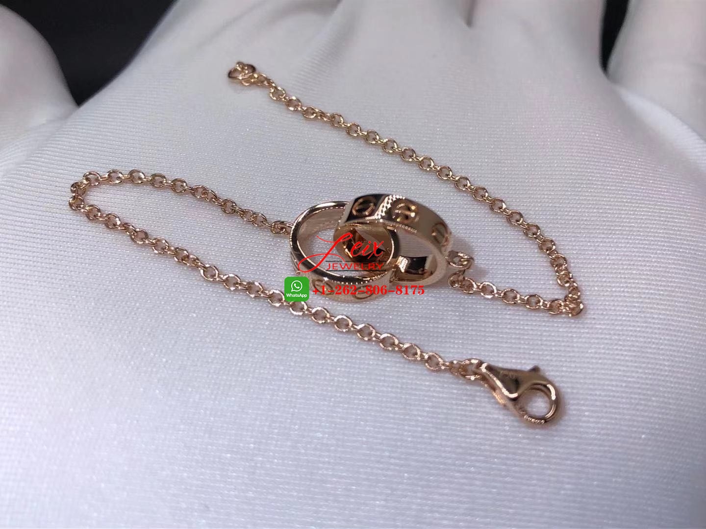 Custom Made Cartier LOVE 18k Rose Gold Chain Bracelet Custom Made Cartier LOVE 18k Rose Gold Chain Bracelet