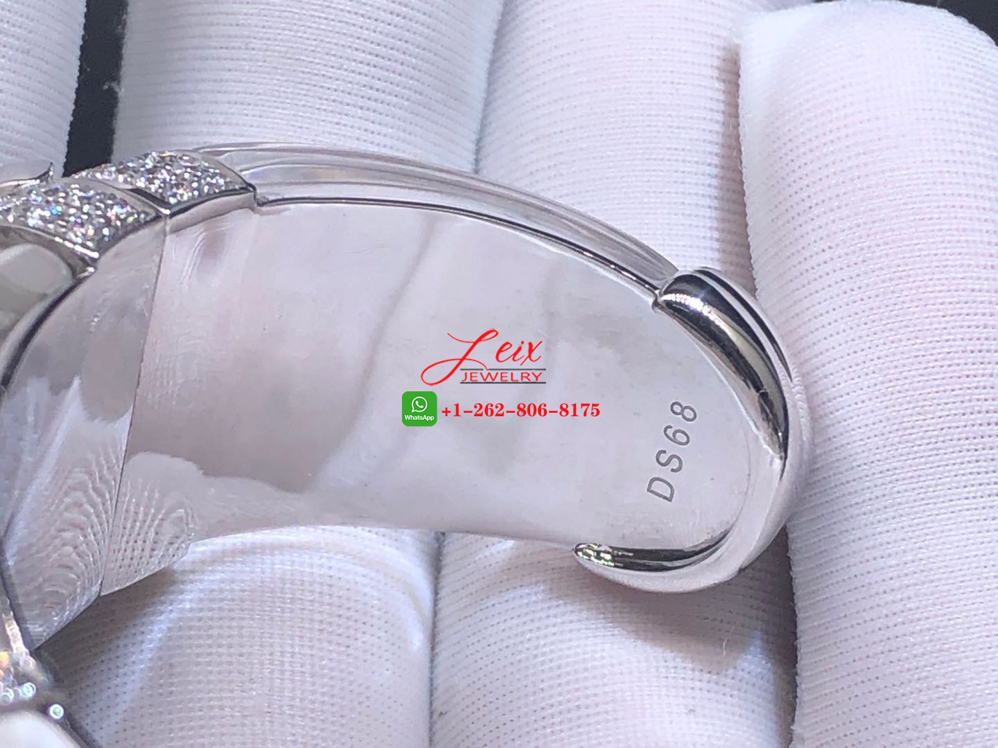 David Webb Platinum Rock Crystal Diamond Wide Bracelet (5) David Webb Platinum Rock Crystal Diamond Wide Bracelet