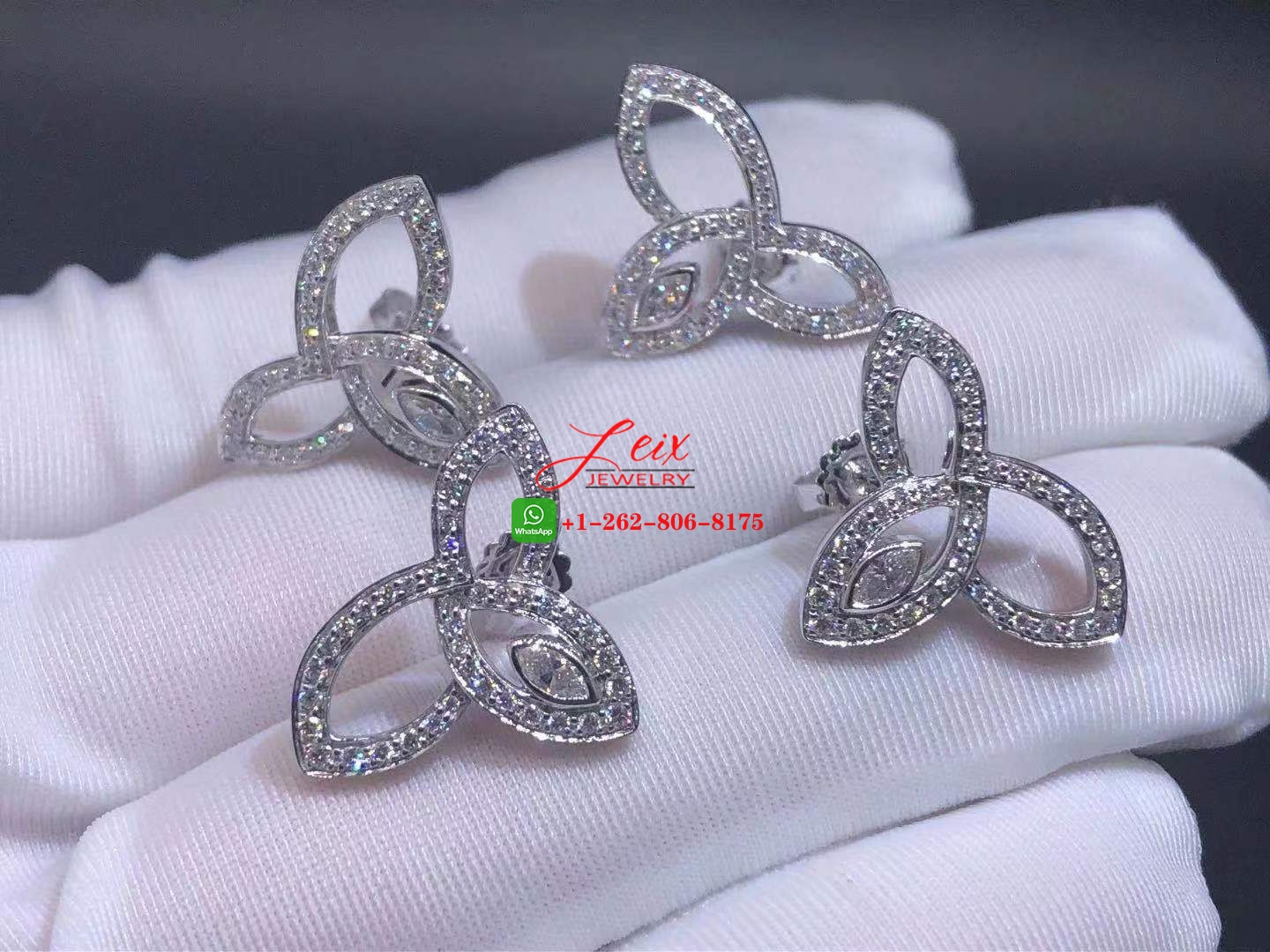 Harry Winston Lily Cluster Platinum Diamond Stud Earrings (1) Harry Winston Lily Cluster Platinum Diamond Stud Earrings