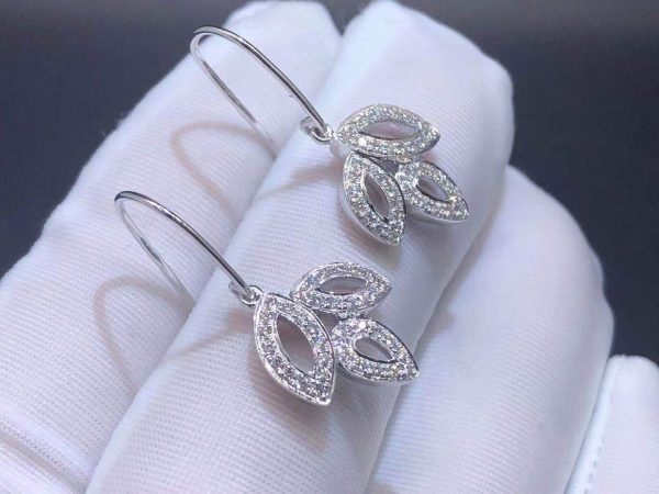 Harry Winston Small Platinum Diamond Lily Cluster Earrings on Wire