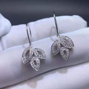 Harry Winston Small Platinum Diamond Lily Cluster Earrings on Wire