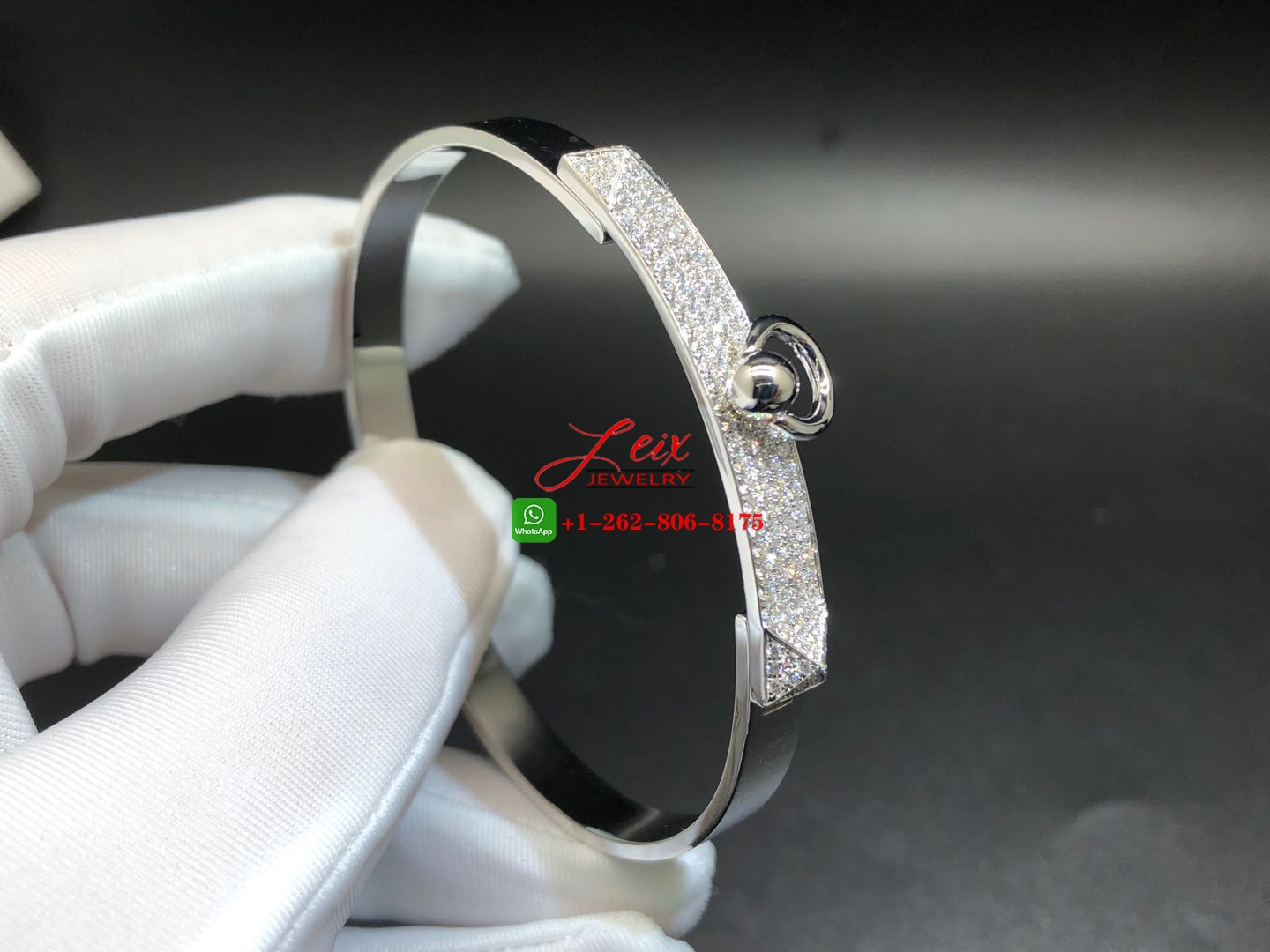 Hermes Collier de Chien 18k White Gold Diamond CDC Bracelet (2) Hermes Collier de Chien 18k White Gold Diamond CDC Bracelet