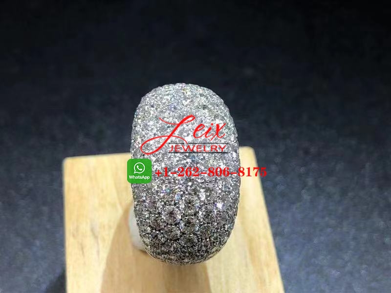 Van Cleef & Arpels 18k White Gold 2.5ct Diamond Paved Dome Ring (1) Van Cleef & Arpels 18k White Gold 2.5ct Diamond Paved Dome Ring