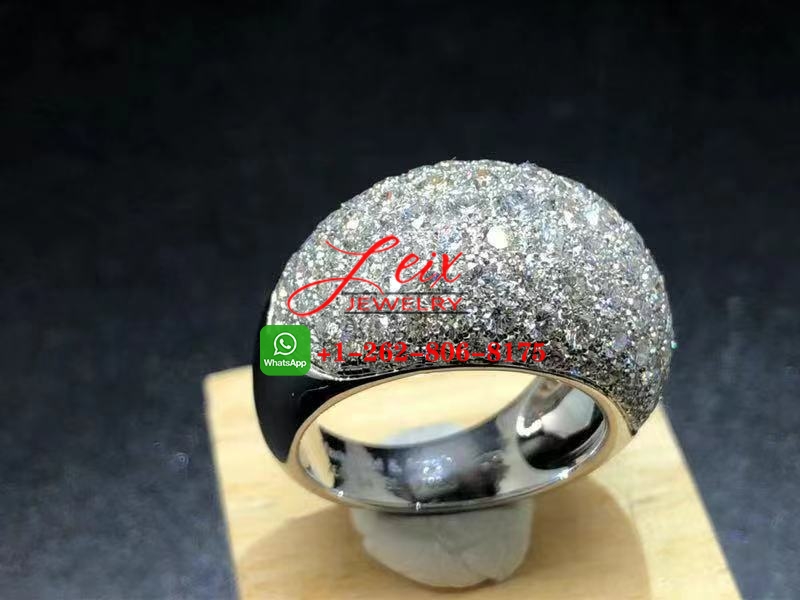 Van Cleef & Arpels 18k White Gold 2.5ct Diamond Paved Dome Ring (2) Van Cleef & Arpels 18k White Gold 2.5ct Diamond Paved Dome Ring