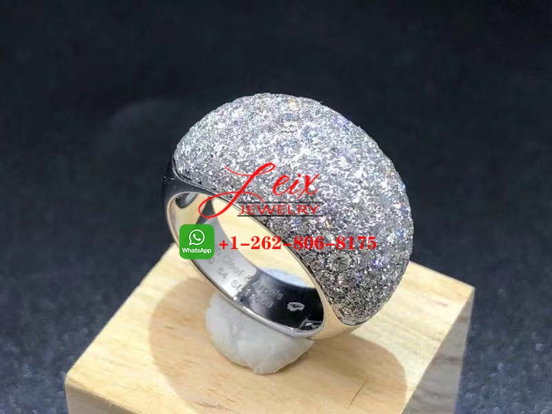 Van Cleef & Arpels 18k White Gold 2.5ct Diamond Paved Dome Ring (4) Van Cleef & Arpels 18k White Gold 2.5ct Diamond Paved Dome Ring