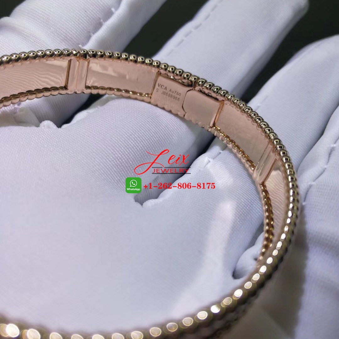 Van Cleef & Arpels Perlée Signature Pure 18k Rose Gold Bracelet (2) Van Cleef & Arpels Perlée Signature Pure 18k Rose Gold Bracelet