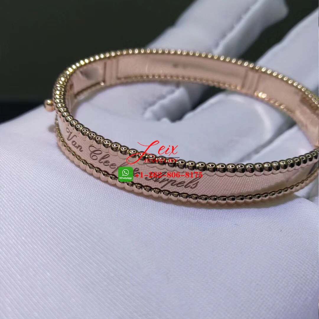 Van Cleef & Arpels Perlée Signature Pure 18k Rose Gold Bracelet (4) Van Cleef & Arpels Perlée Signature Pure 18k Rose Gold Bracelet