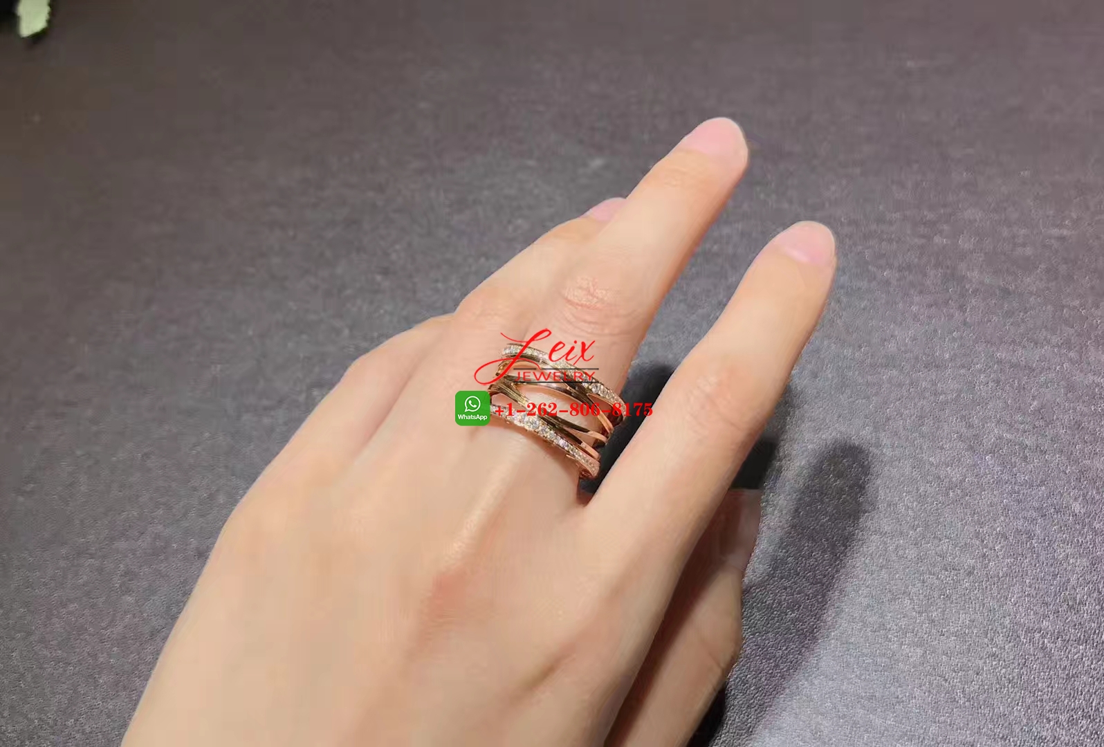 Bvlgari B.zero1 Design Legend 18k Rose Gold Diamond Four-band Ring Bvlgari B.zero1 Design Legend 18k Rose Gold Diamond Four-band Ring