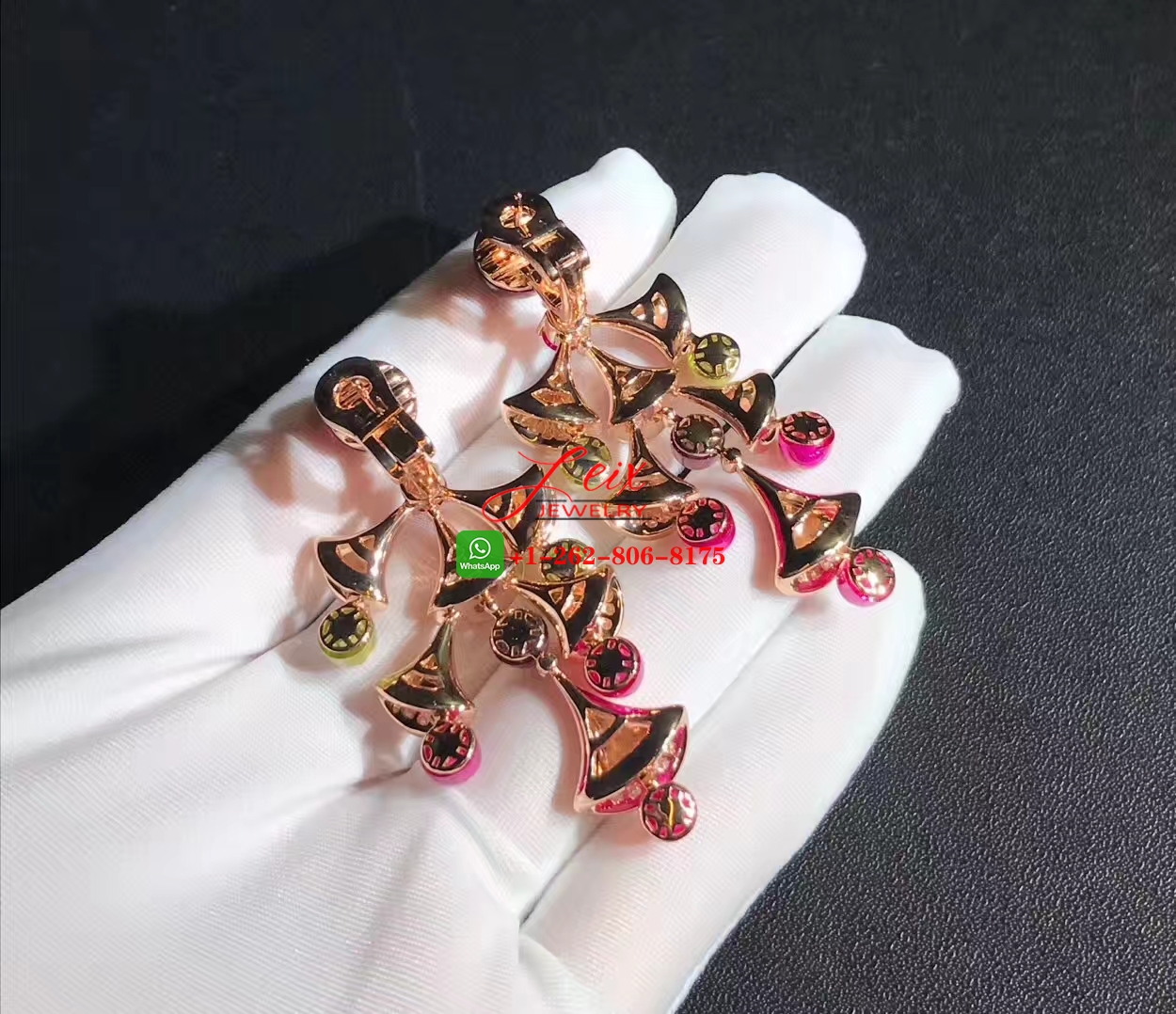 Bulgari Divas Dream High Jewelry 18K Pink Gold Peridot, Amethyst, Rubellite and Diamond Earrings Bulgari Divas Dream High Jewelry 18K Pink Gold Peridot, Amethyst, Rubellite and Diamond Earrings