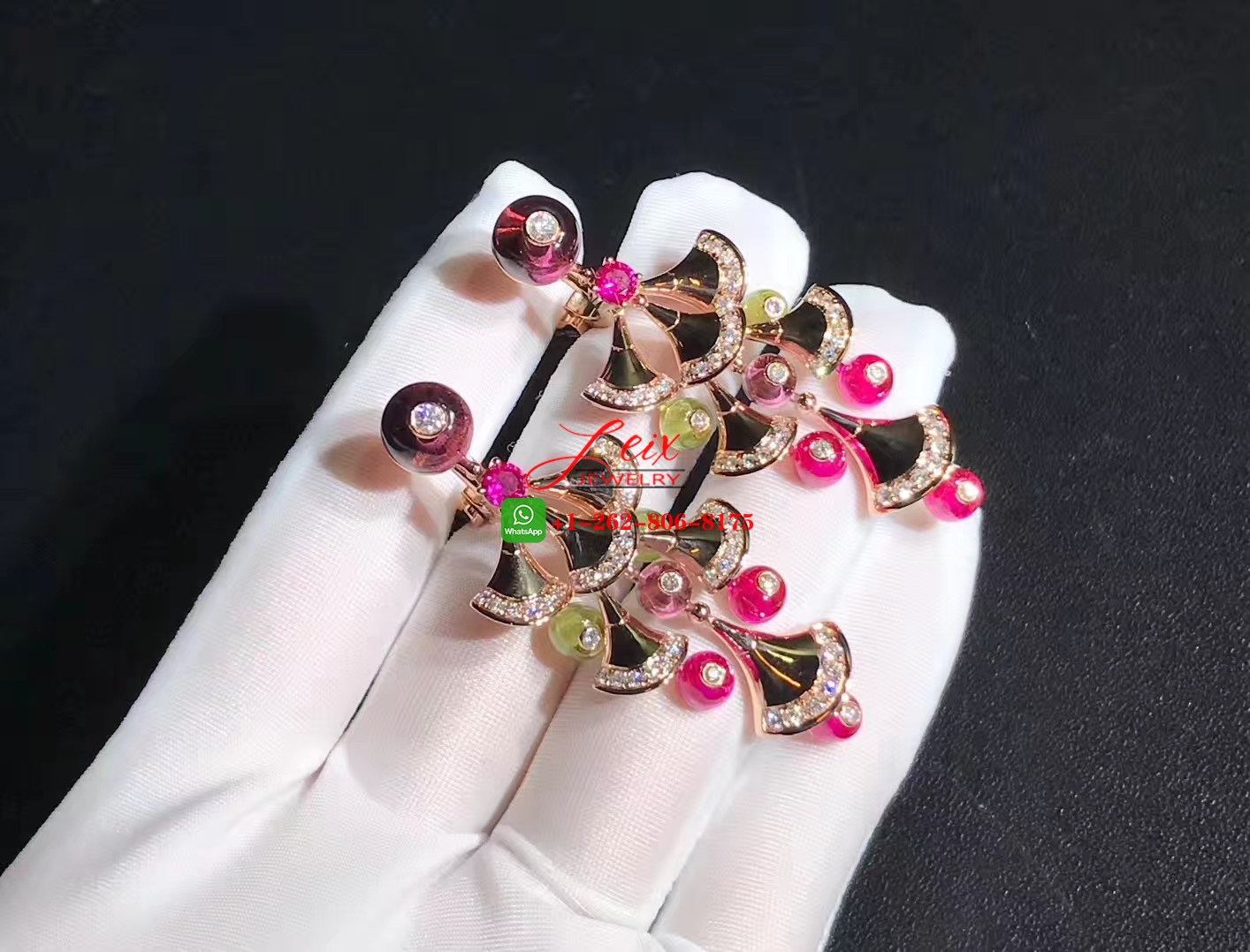 Bulgari Divas Dream High Jewelry 18K Pink Gold Peridot, Amethyst, Rubellite and Diamond Earrings Bulgari Divas Dream High Jewelry 18K Pink Gold Peridot, Amethyst, Rubellite and Diamond Earrings