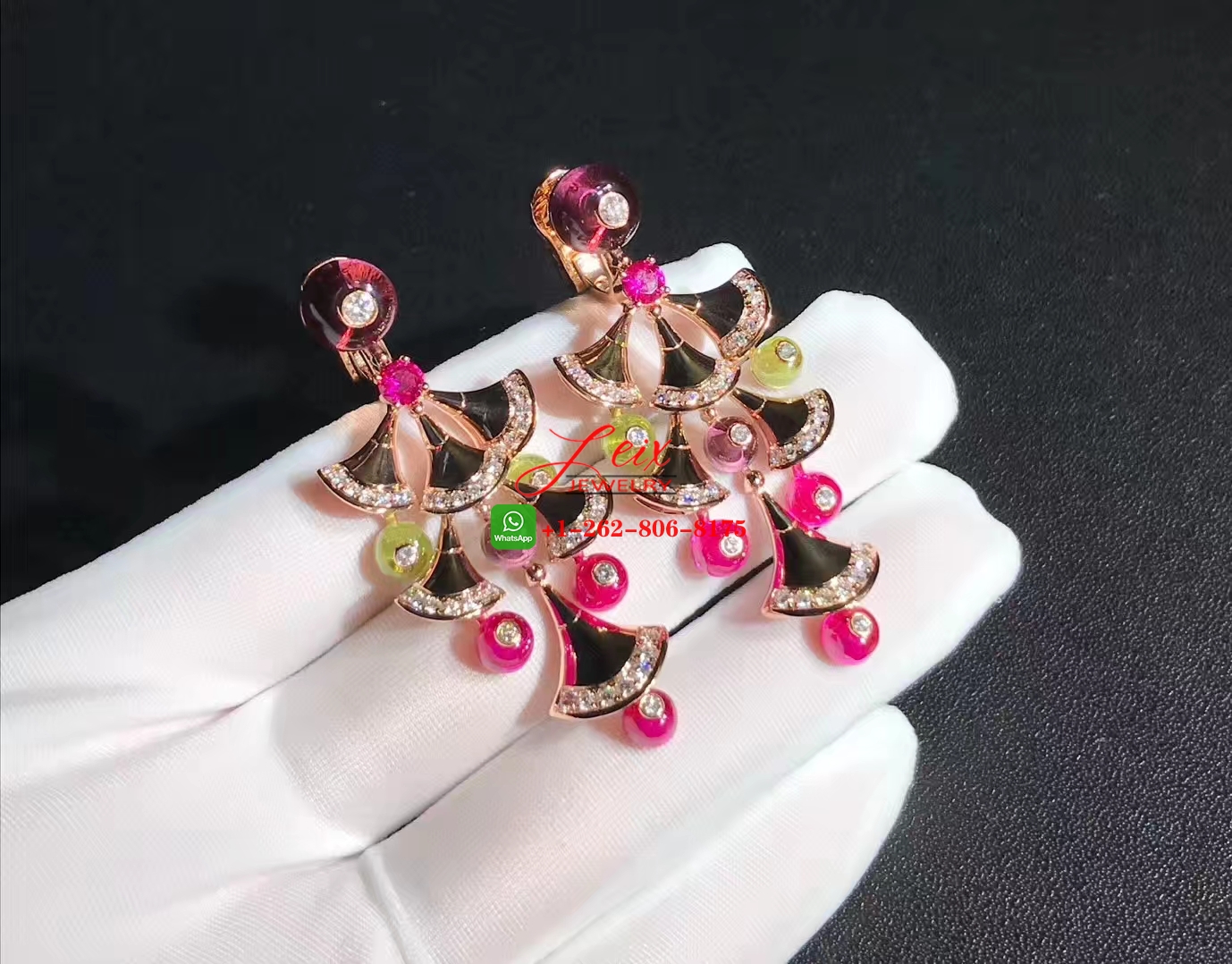 Bulgari Divas Dream High Jewelry 18K Pink Gold Peridot, Amethyst, Rubellite and Diamond Earrings Bulgari Divas Dream High Jewelry 18K Pink Gold Peridot, Amethyst, Rubellite and Diamond Earrings