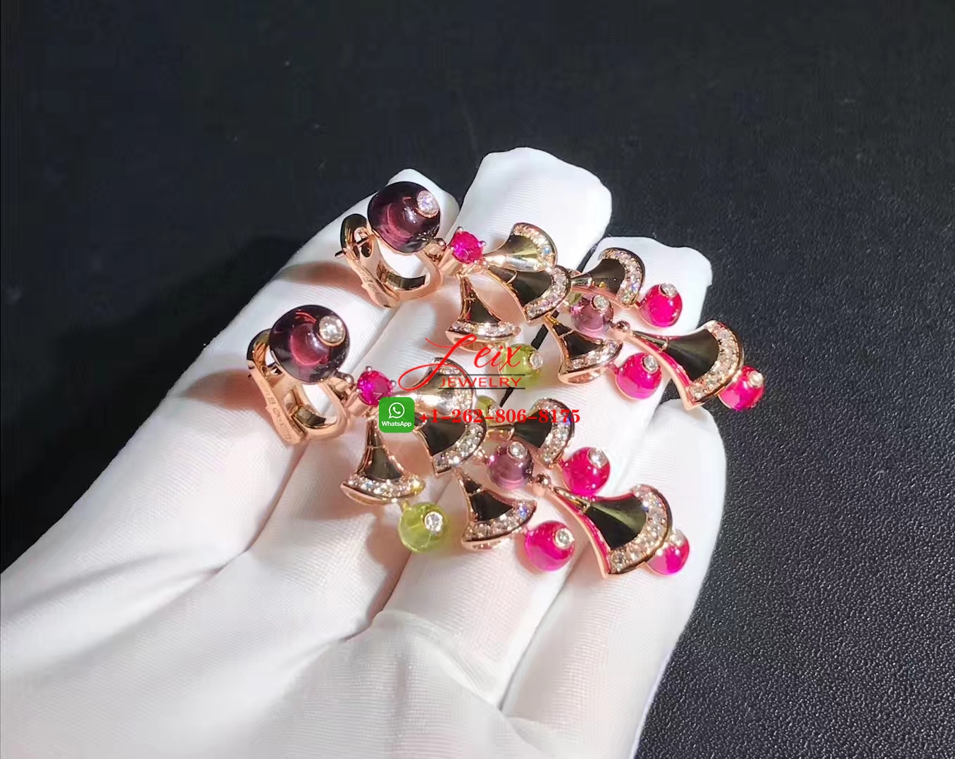 Bulgari Divas Dream High Jewelry 18K Pink Gold Peridot, Amethyst, Rubellite and Diamond Earrings Bulgari Divas Dream High Jewelry 18K Pink Gold Peridot, Amethyst, Rubellite and Diamond Earrings