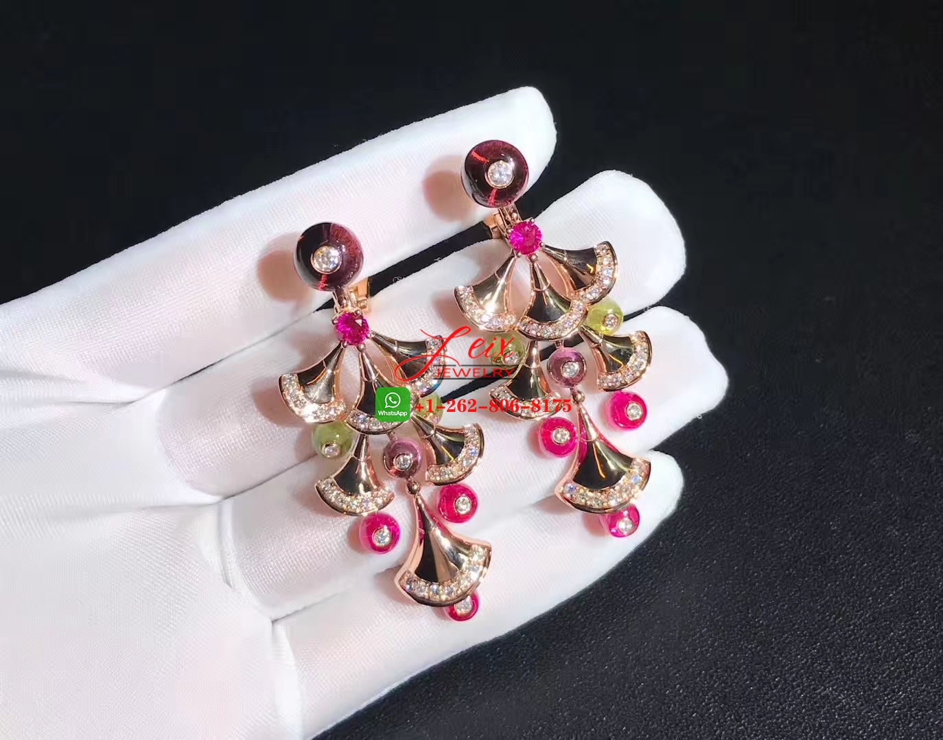 Bulgari Divas Dream High Jewelry 18K Pink Gold Peridot, Amethyst, Rubellite and Diamond Earrings Bulgari Divas Dream High Jewelry 18K Pink Gold Peridot, Amethyst, Rubellite and Diamond Earrings
