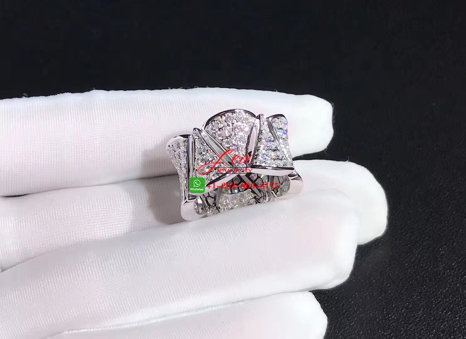 Bulgari Diva's Dream 18k White Gold Full Diamond Ring (1) Bulgari Diva's Dream 18k White Gold Full Diamond Ring