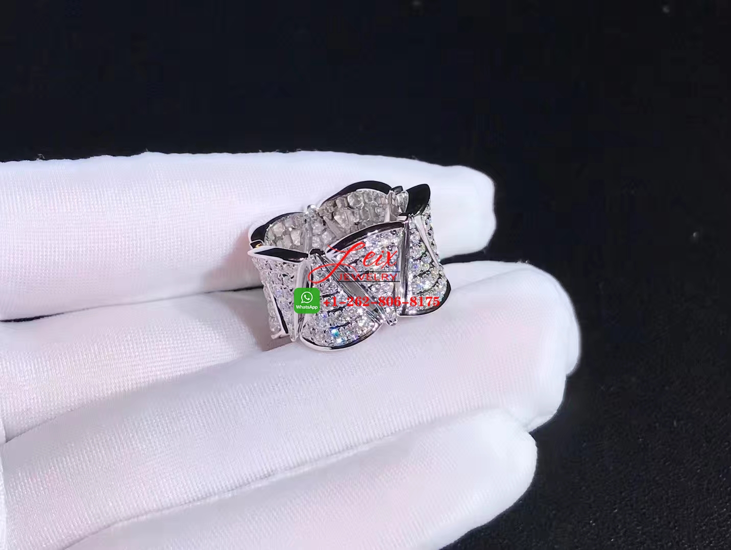 Bulgari Diva's Dream 18k White Gold Full Diamond Ring (3) Bulgari Diva's Dream 18k White Gold Full Diamond Ring