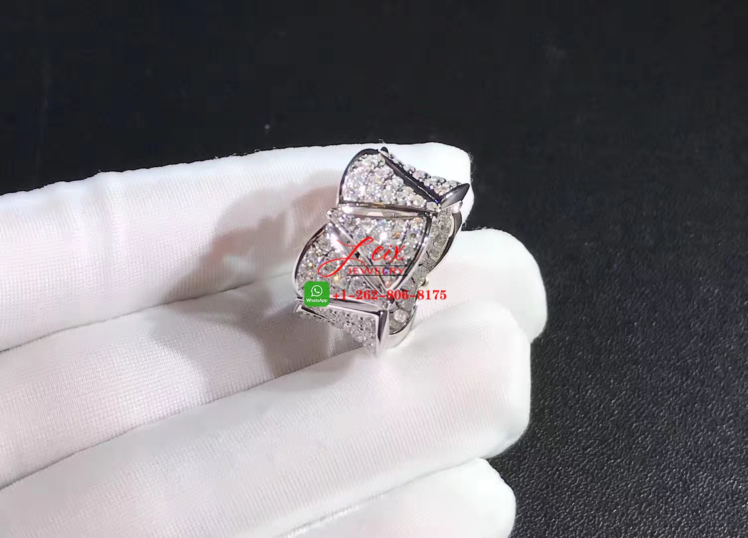 Bulgari Diva's Dream 18k White Gold Full Diamond Ring (5) Bulgari Diva's Dream 18k White Gold Full Diamond Ring
