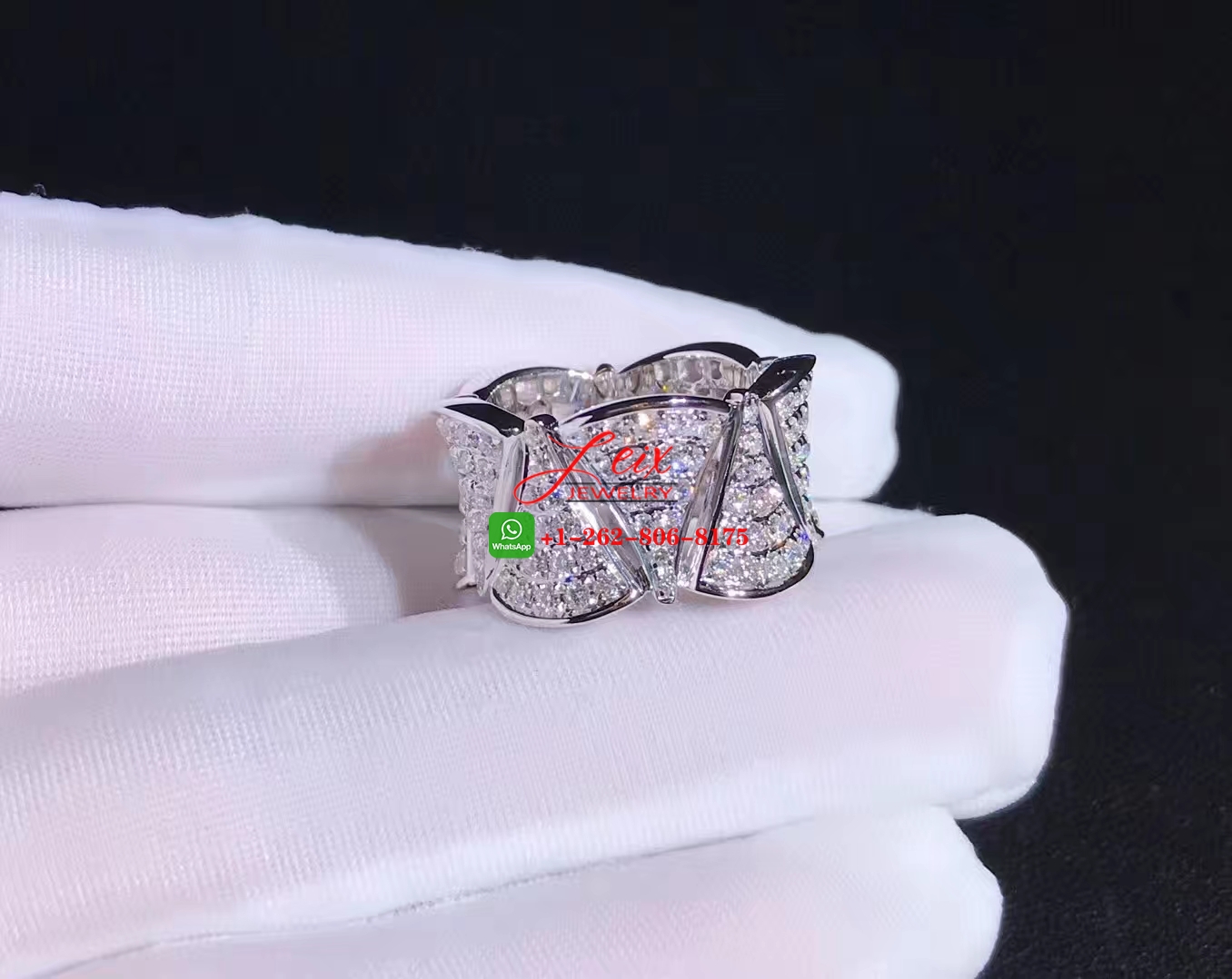 Bulgari Diva's Dream 18k White Gold Full Diamond Ring (6) Bulgari Diva's Dream 18k White Gold Full Diamond Ring