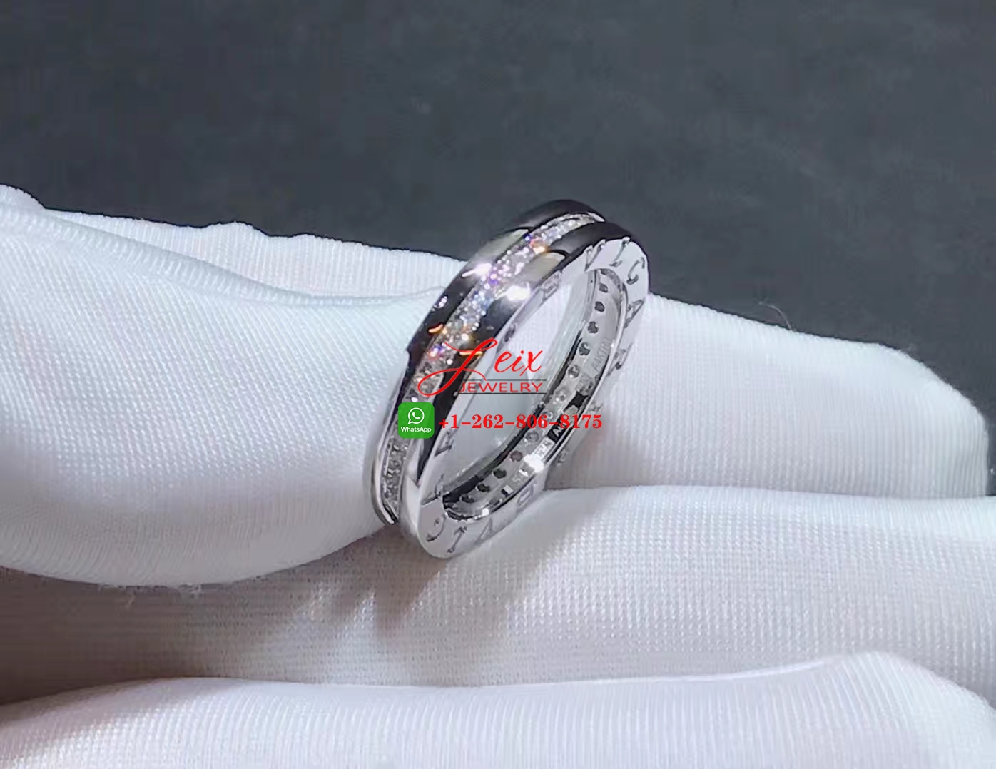 Bvlgari B.zero1 Diamond 18k White Gold One-band Ring (3) Bvlgari B.zero1 Diamond 18k White Gold One-band Ring
