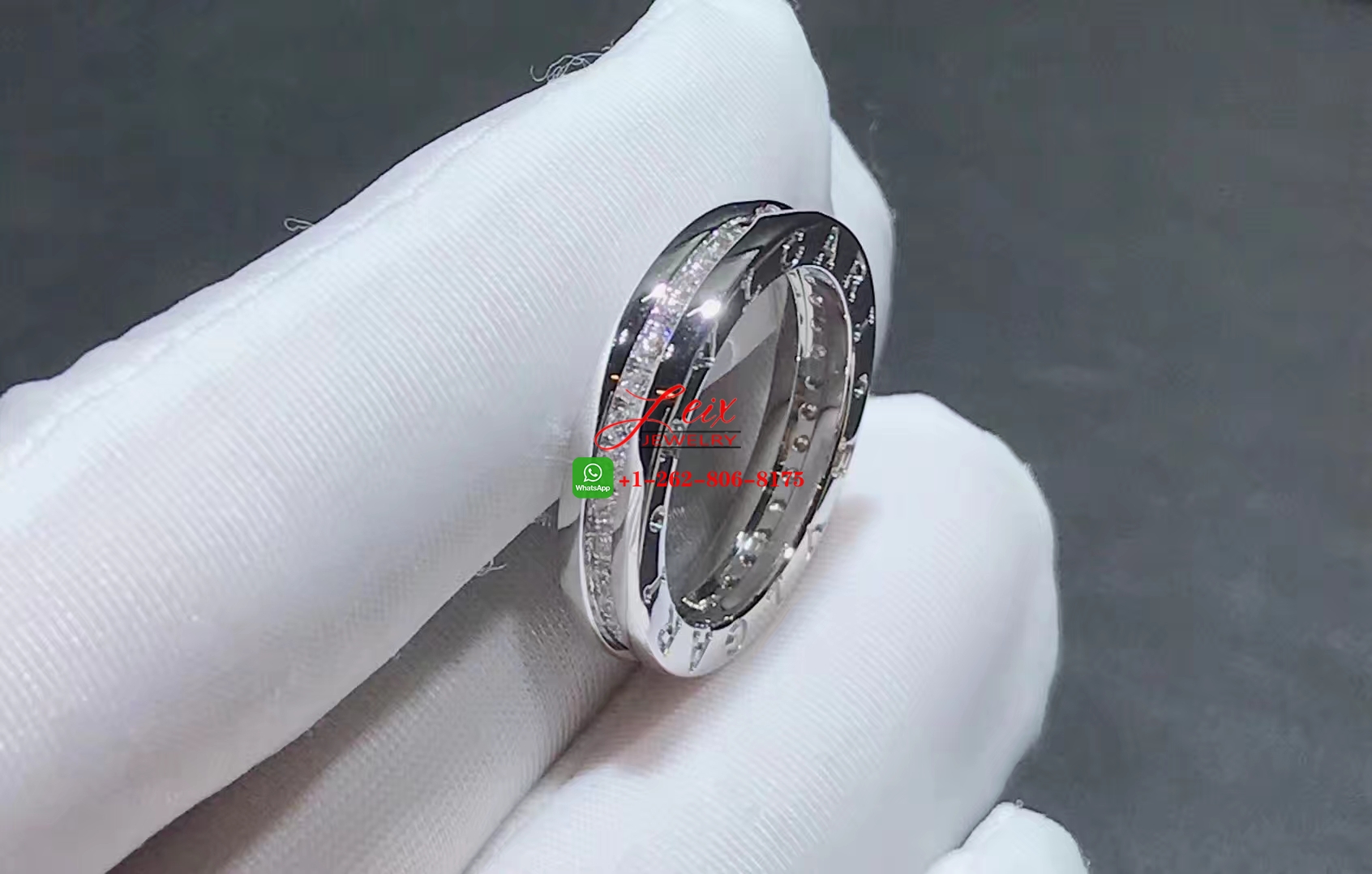 Bvlgari B.zero1 Diamond 18k White Gold One-band Ring (4) Bvlgari B.zero1 Diamond 18k White Gold One-band Ring
