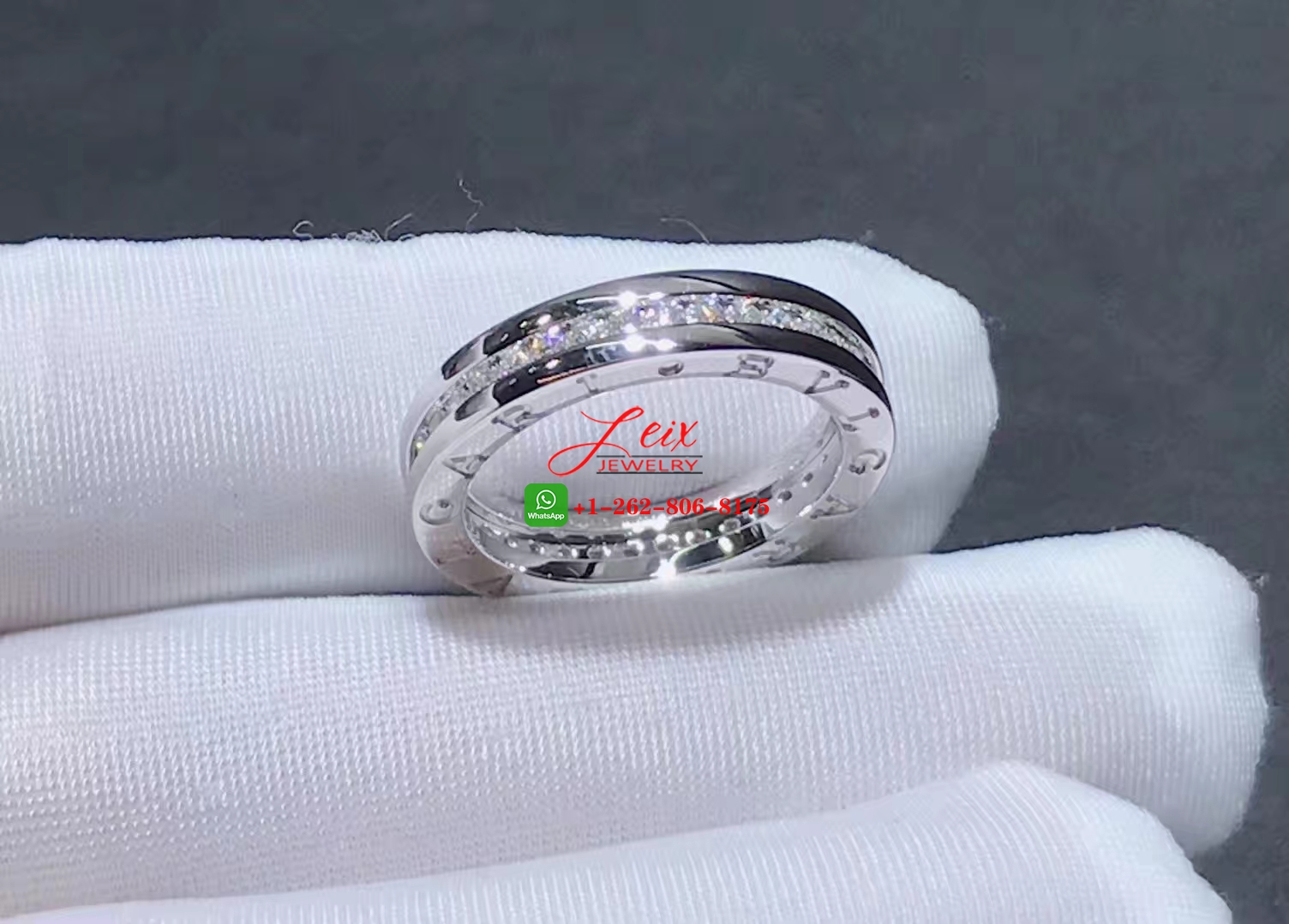 Bvlgari B.zero1 Diamond 18k White Gold One-band Ring (5) Bvlgari B.zero1 Diamond 18k White Gold One-band Ring