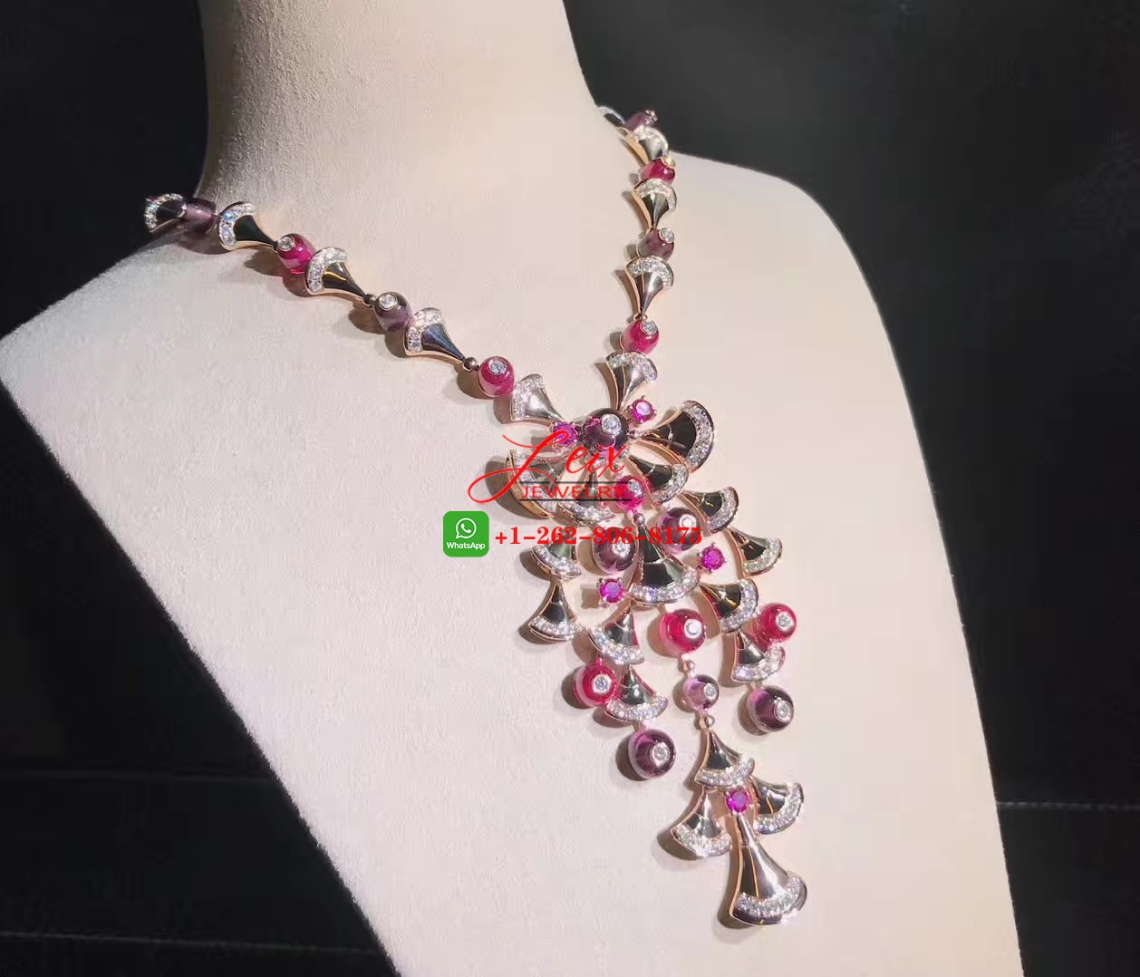 Bvlgari Divas Dream 18k Rose Gold Diamond, Rubellite and Amethyst High Jewellery Necklace (3) Bvlgari Divas Dream 18k Rose Gold Diamond, Rubellite and Amethyst High Jewellery Necklace