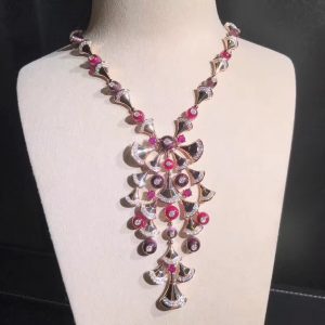 Bvlgari Divas Dream 18k Rose Gold Diamond, Rubellite and Amethyst High Jewellery Necklace