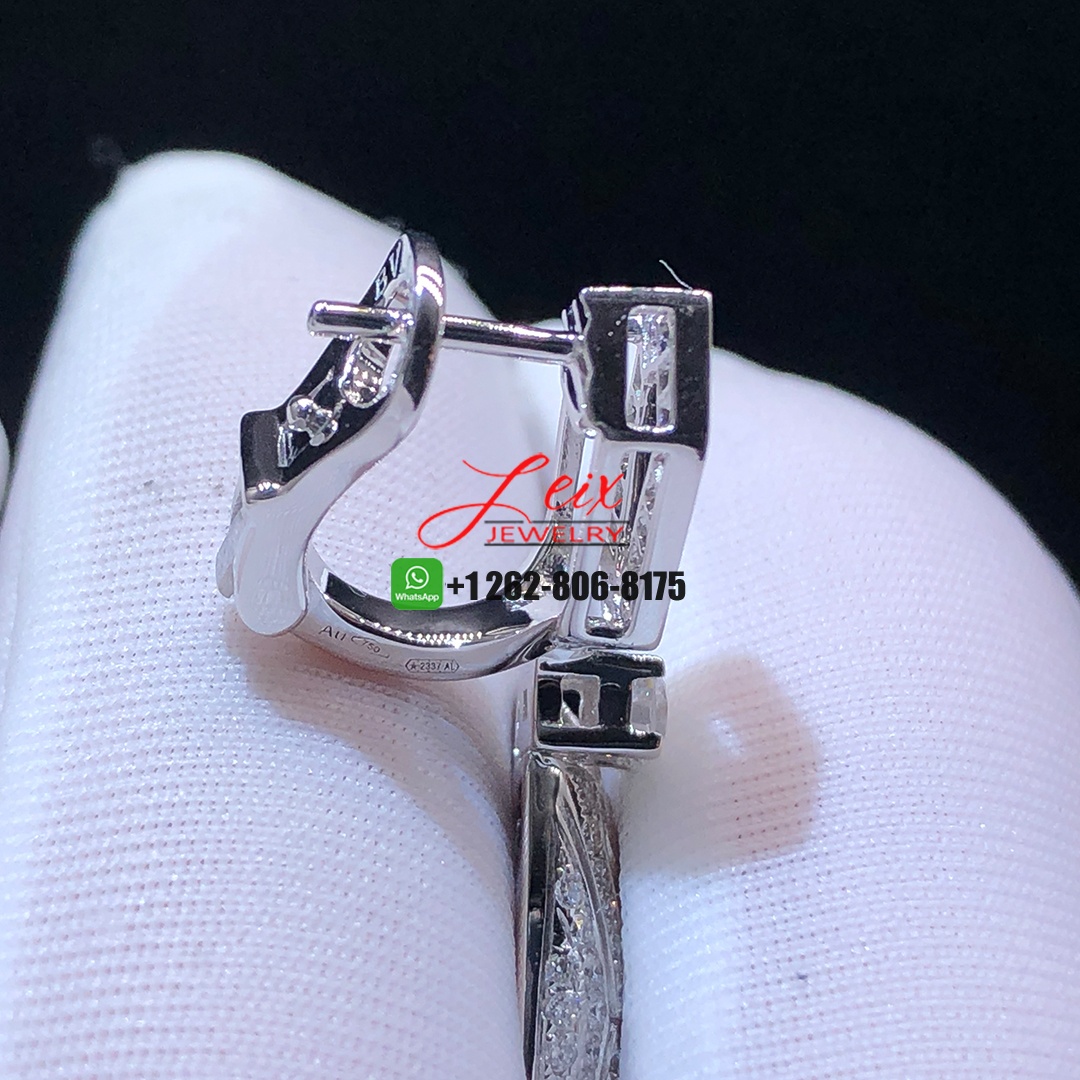Bvlgari Serpenti Seduttori 18K White Gold Full Diamond Paved Emerald Snake Head Drop Earrings (3) Bvlgari Serpenti Seduttori 18K White Gold Full Diamond Paved Emerald Snake Head Drop Earrings