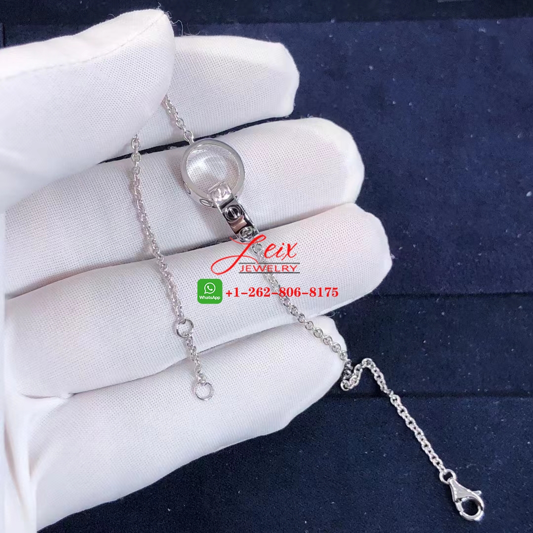 Cartier 18k White Gold Iconic Double Circle Chain Love Bracelet (2) Cartier 18k White Gold Iconic Double Circle Chain Love Bracelet