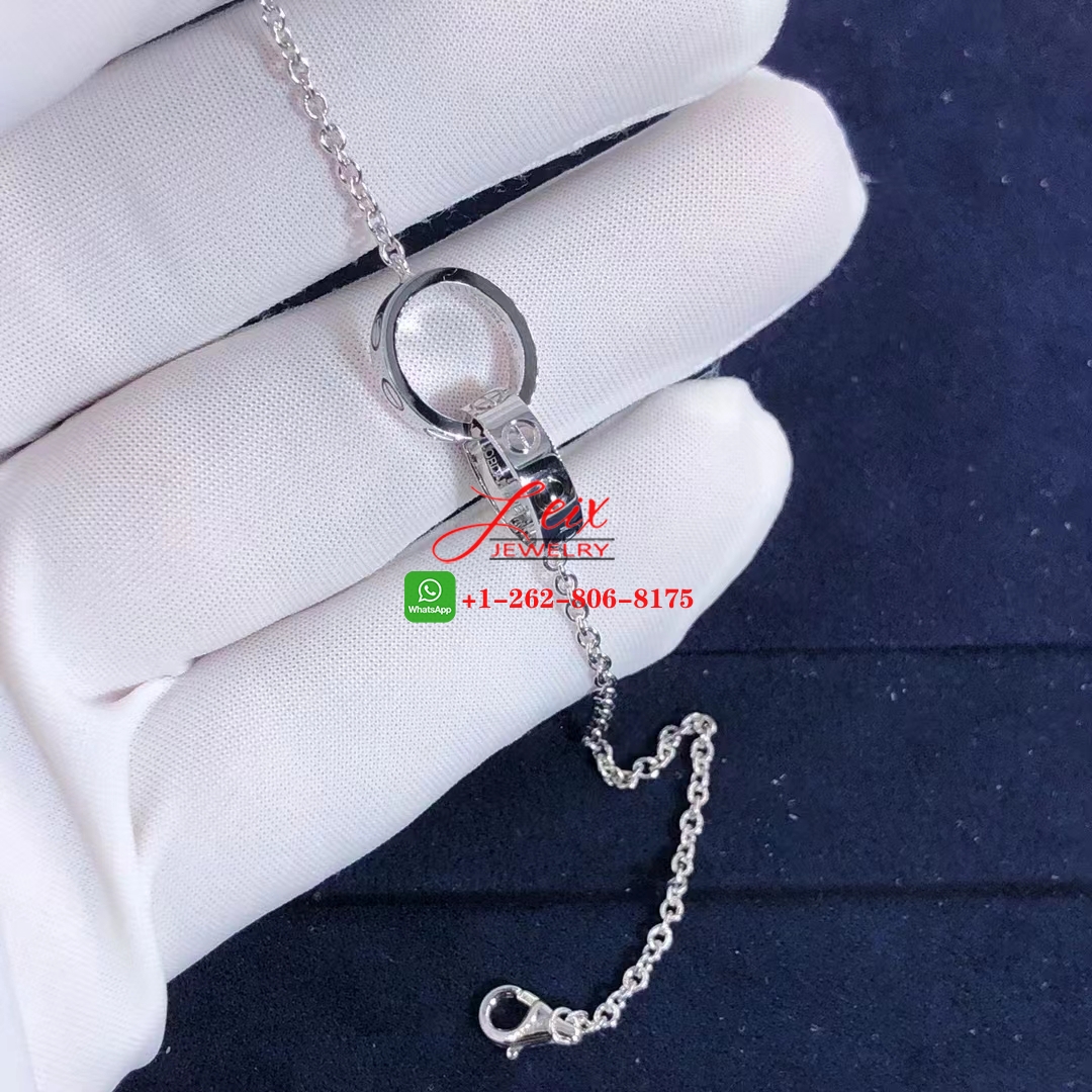 Cartier 18k White Gold Iconic Double Circle Chain Love Bracelet (3) Cartier 18k White Gold Iconic Double Circle Chain Love Bracelet