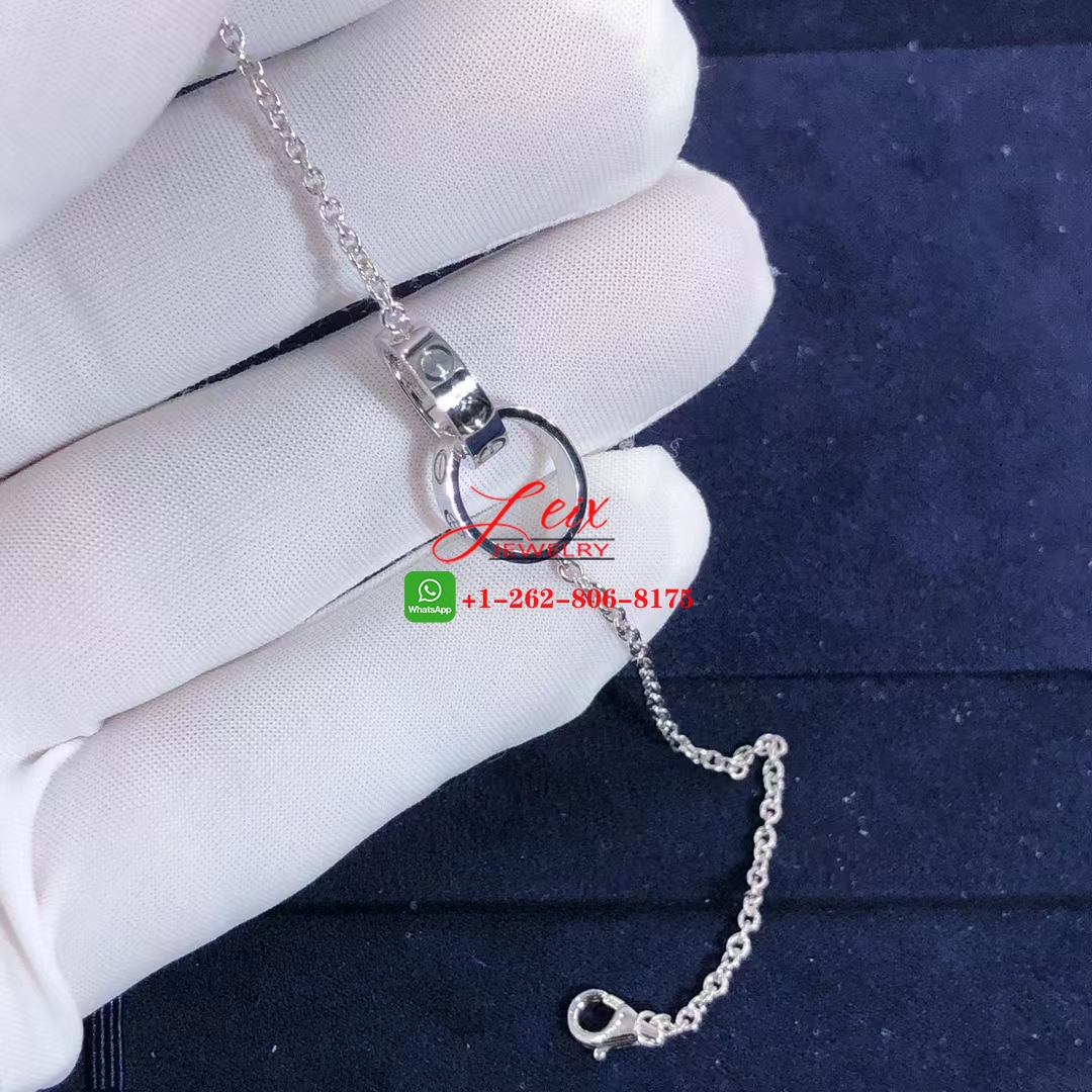 Cartier 18k White Gold Iconic Double Circle Chain Love Bracelet (4) Cartier 18k White Gold Iconic Double Circle Chain Love Bracelet