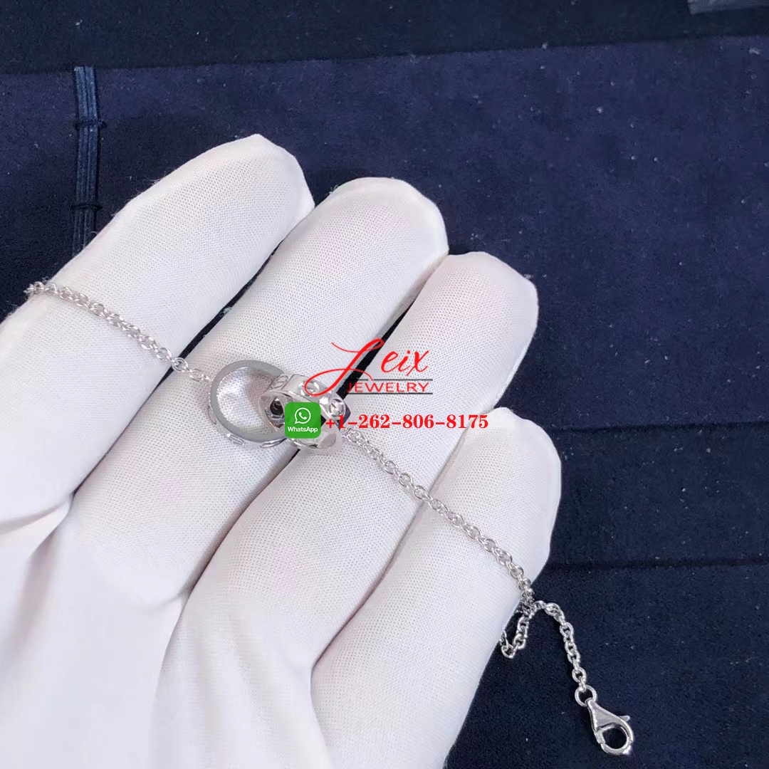 Cartier 18k White Gold Iconic Double Circle Chain Love Bracelet (5) Cartier 18k White Gold Iconic Double Circle Chain Love Bracelet