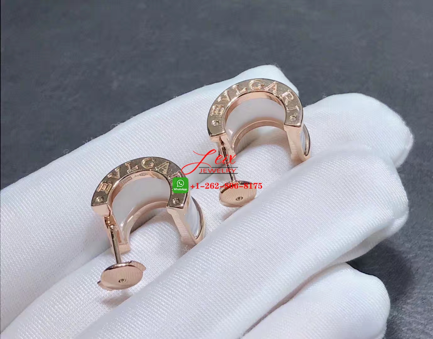 Custom Bulgari B.zero1 18k Rose Gold White Ceramic Earrings (3) Custom Bulgari B.zero1 18k Rose Gold White Ceramic Earrings