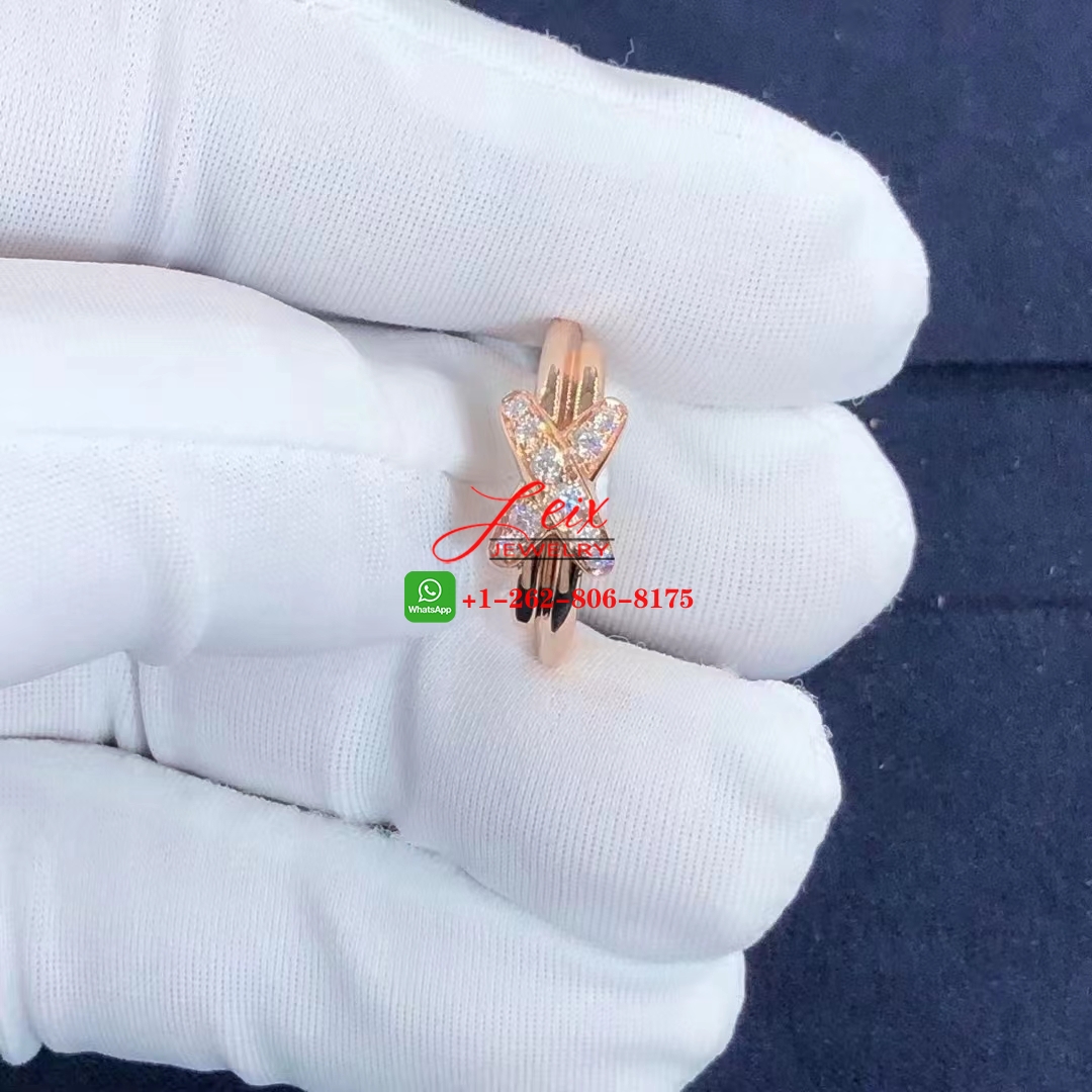 Custom Chaumet Jeux de Liens 18k Rose Gold Diamond Ring (3) Custom Chaumet Jeux de Liens 18k Rose Gold Diamond Ring