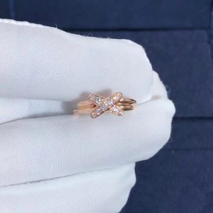 Custom Chaumet Jeux de Liens 18k Rose Gold Diamond Ring
